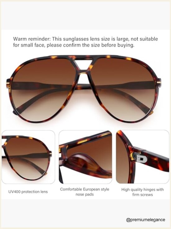 Oversized Retro Aviator Sunglasses 70s Vintage Large Frame Sun Glasses